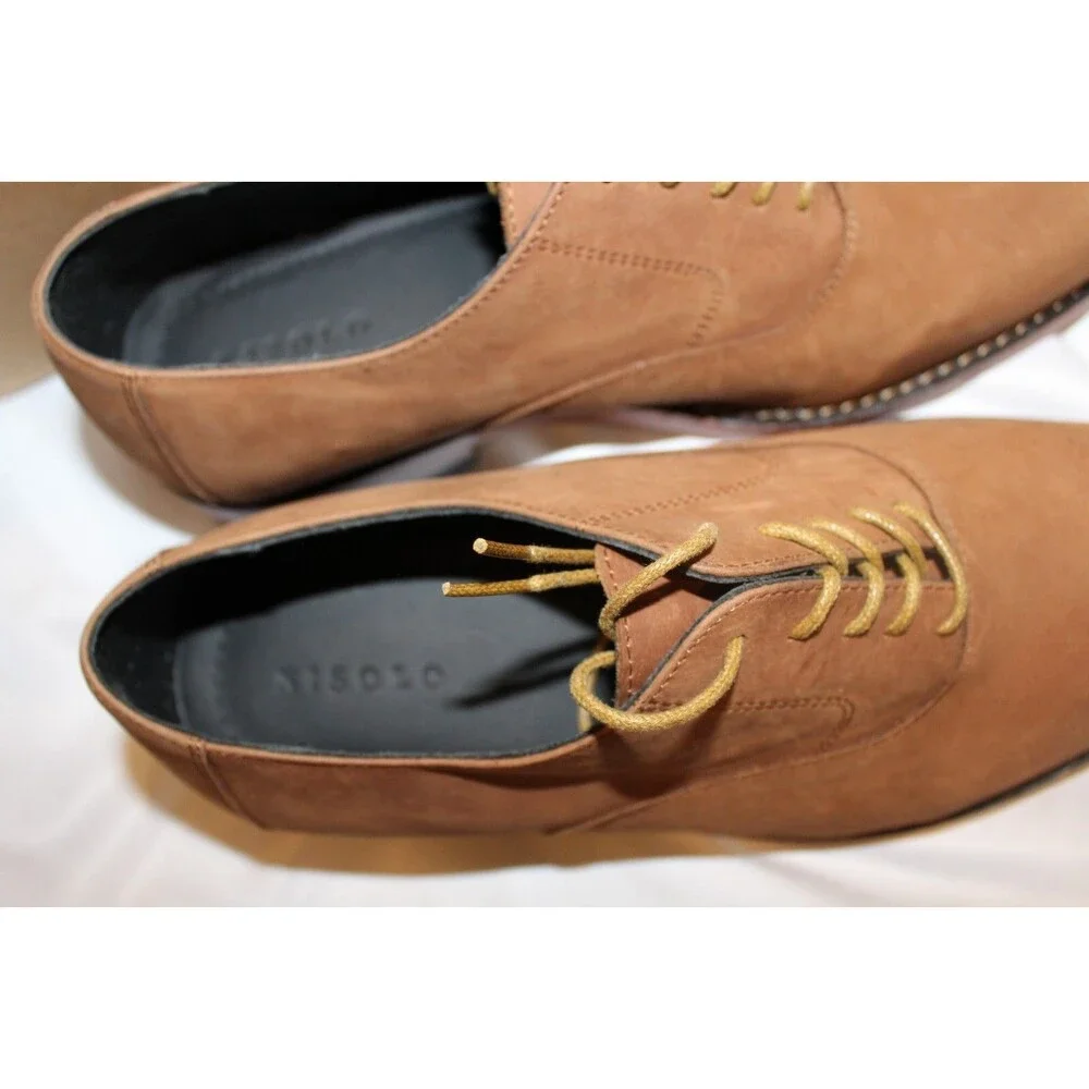 NISOLO MEN'S CALANO‎ 2.0 OXFORD LEATHER DRESS SHOES OAK SZ 8.5 NIB $188